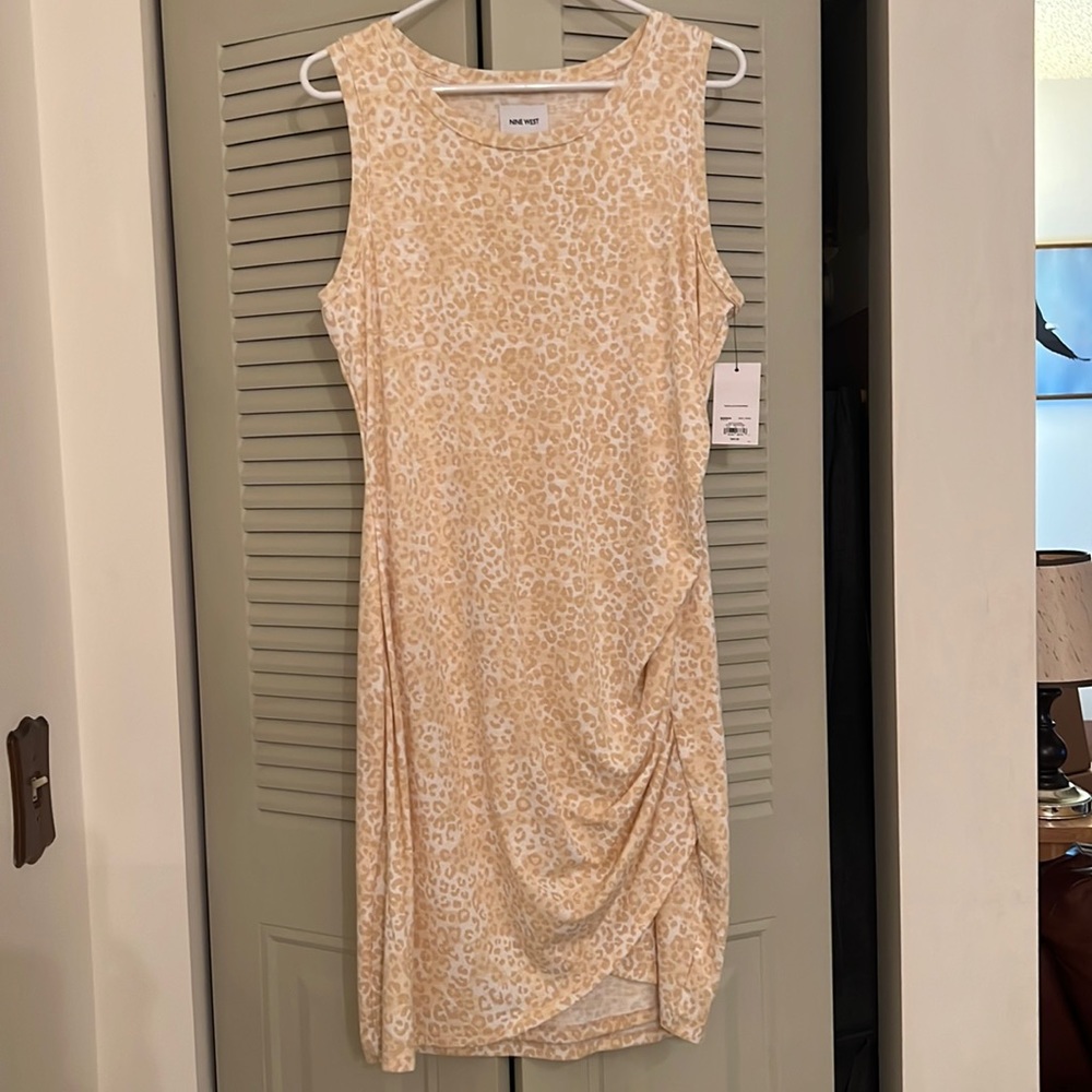 Nine West cream Cheetah print dress